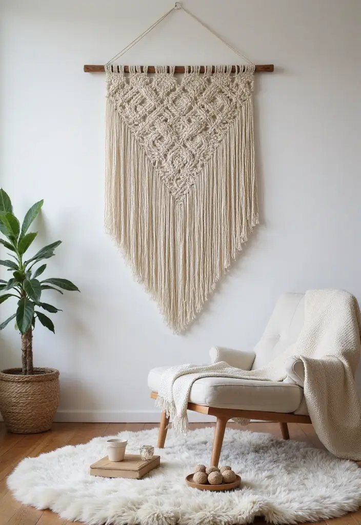 25 Aesthetic Handmade Room Decor Projects For Modern Homes 1 25 Aesthetic Handmade Room Decor Projects For Modern Homes - 1. Macramé Wall Hanging