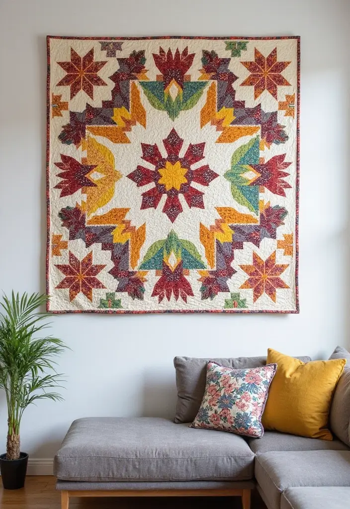 25 Aesthetic Handmade Room Decor Projects For Modern Homes 25 25 Aesthetic Handmade Room Decor Projects For Modern Homes - 11. Quilted Wall Art