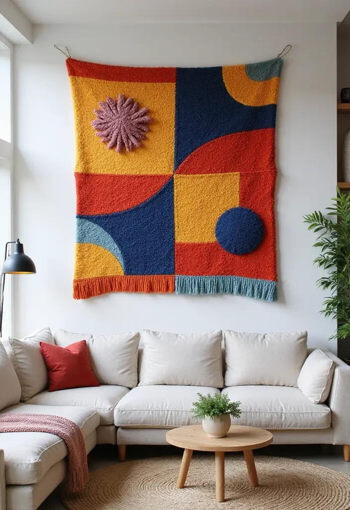 25 Aesthetic Handmade Room Decor Projects For Modern Homes 52 25 Aesthetic Handmade Room Decor Projects For Modern Homes - 24. Knitted Wall Art