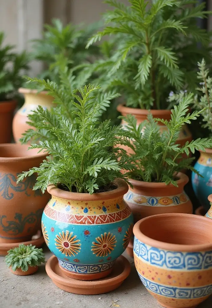 25 Aesthetic Handmade Room Decor Projects For Modern Homes 3 25 Aesthetic Handmade Room Decor Projects For Modern Homes - 3. Hand-Painted Terracotta Pots
