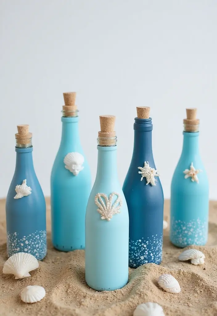 25 Bottle Painting Ideas With Acrylics For Handmade Home Decor 38 25 Bottle Painting Ideas With Acrylics For Handmade Home Decor - 10. Sea-Inspired Bottles