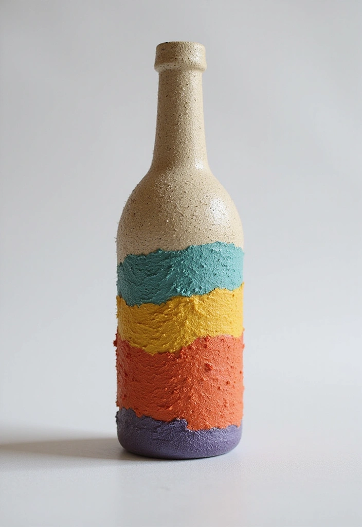 25 Bottle Painting Ideas With Acrylics For Handmade Home Decor 55 25 Bottle Painting Ideas With Acrylics For Handmade Home Decor - 15. Multi-Layered Textures