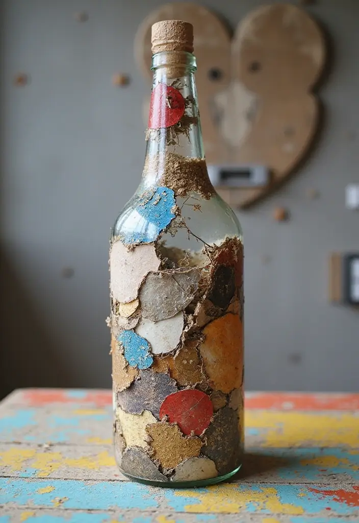 25 Bottle Painting Ideas With Acrylics For Handmade Home Decor 71 25 Bottle Painting Ideas With Acrylics For Handmade Home Decor - 21. Artistic Collage Bottles