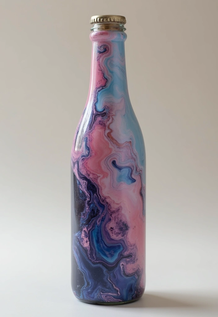 25 Bottle Painting Ideas With Acrylics For Handmade Home Decor 74 25 Bottle Painting Ideas With Acrylics For Handmade Home Decor - 22. Marbled Bottles