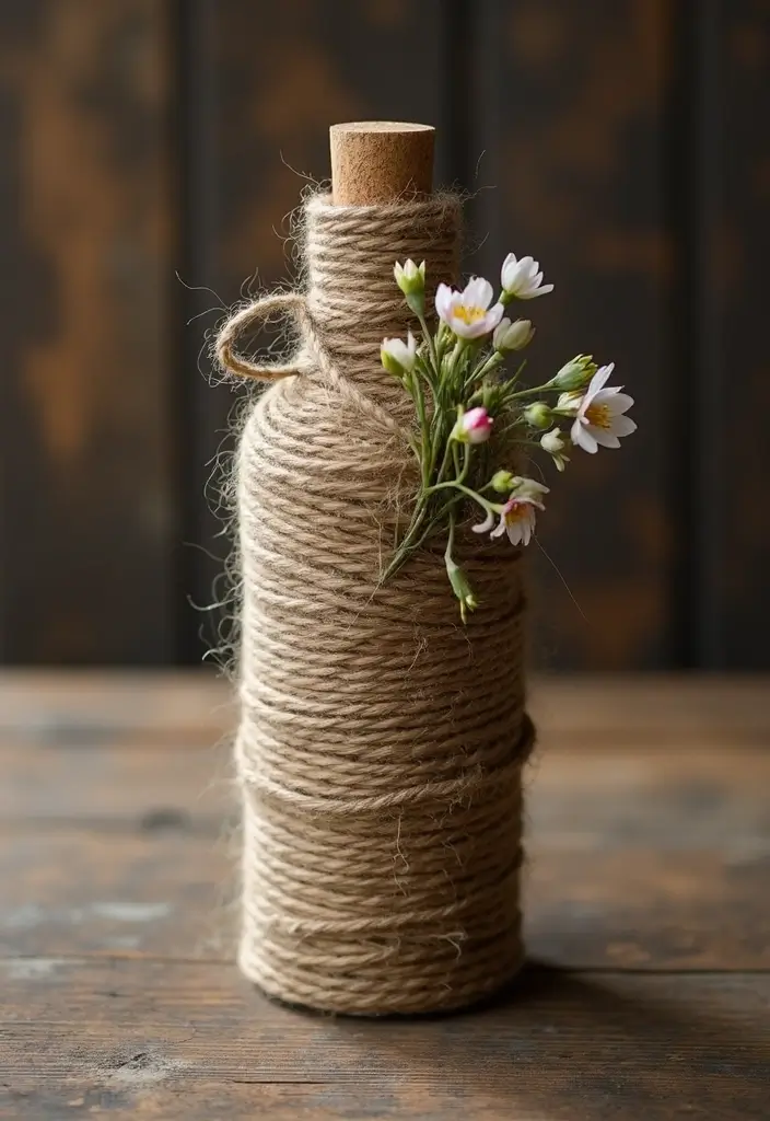 25 Bottle Painting Ideas With Acrylics For Handmade Home Decor 19 25 Bottle Painting Ideas With Acrylics For Handmade Home Decor - 5. Rustic Twine Wrap