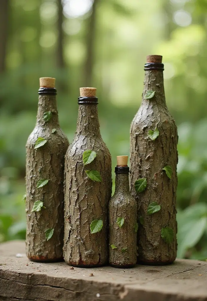 25 Bottle Painting Ideas With Acrylics For Handmade Home Decor 34 25 Bottle Painting Ideas With Acrylics For Handmade Home Decor - 8. Nature-Inspired Textures