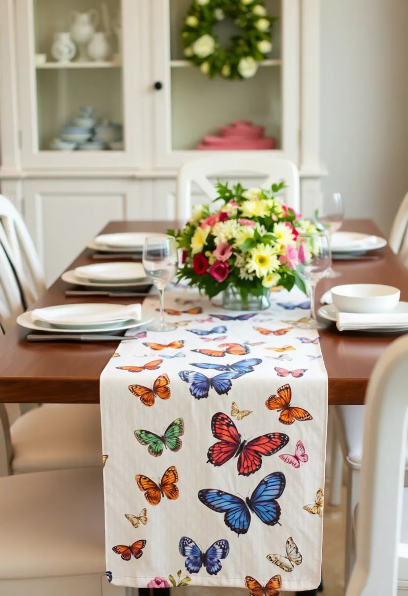 25 Handmade Butterfly Fabric Decor Ideas To Brighten Walls 28 25 Handmade Butterfly Fabric Decor Ideas To Brighten Walls - 10. Butterfly Fabric Table Runner