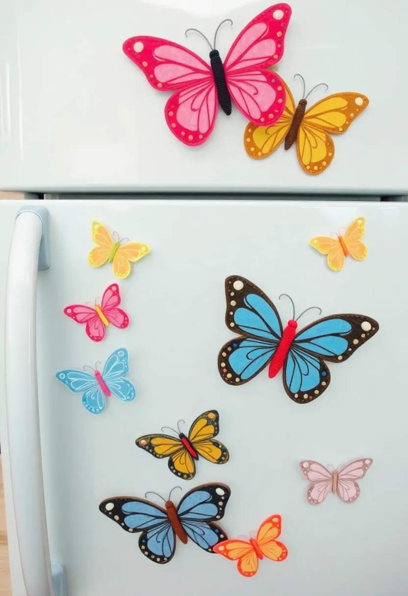 25 Handmade Butterfly Fabric Decor Ideas To Brighten Walls 46 25 Handmade Butterfly Fabric Decor Ideas To Brighten Walls - 16. Butterfly Fabric Magnets