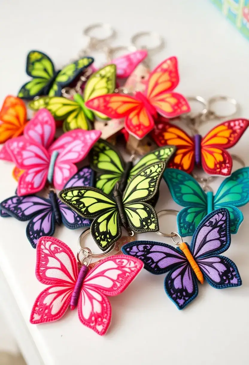 25 Handmade Butterfly Fabric Decor Ideas To Brighten Walls 91 25 Handmade Butterfly Fabric Decor Ideas To Brighten Walls - 25. Butterfly Fabric Keychains