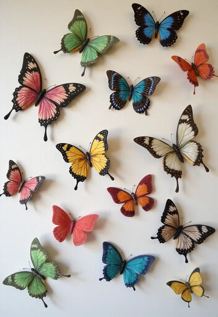 25 Handmade Butterfly Fabric Decor Ideas To Brighten Walls 10 25 Handmade Butterfly Fabric Decor Ideas To Brighten Walls - 4. Butterfly Fabric Wall Hangings