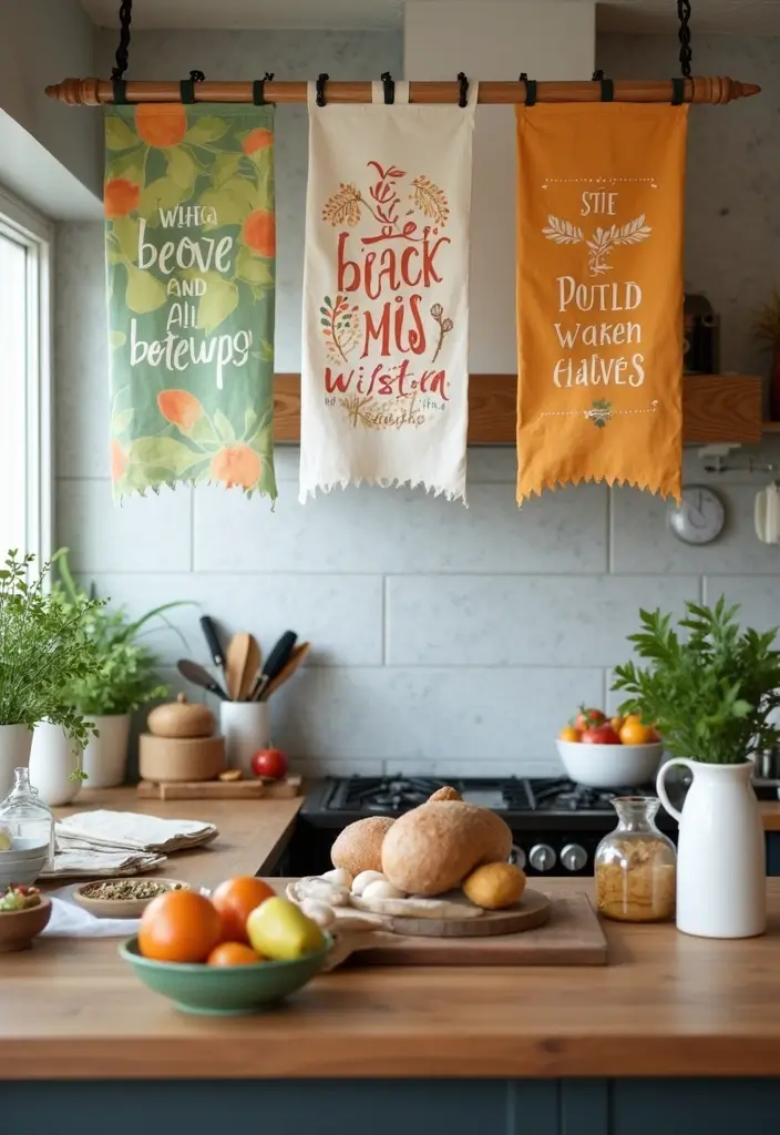 25 Handmade Cotton Kitchen Decor Ideas You’ll Adore 19 25 Handmade Cotton Kitchen Decor Ideas You’ll Adore - 13. Whimsical Cotton Banners