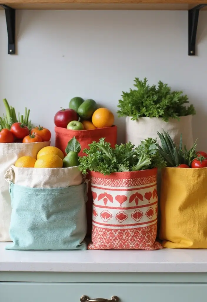 25 Handmade Cotton Kitchen Decor Ideas You’ll Adore 21 25 Handmade Cotton Kitchen Decor Ideas You’ll Adore - 15. Cotton Produce Bags