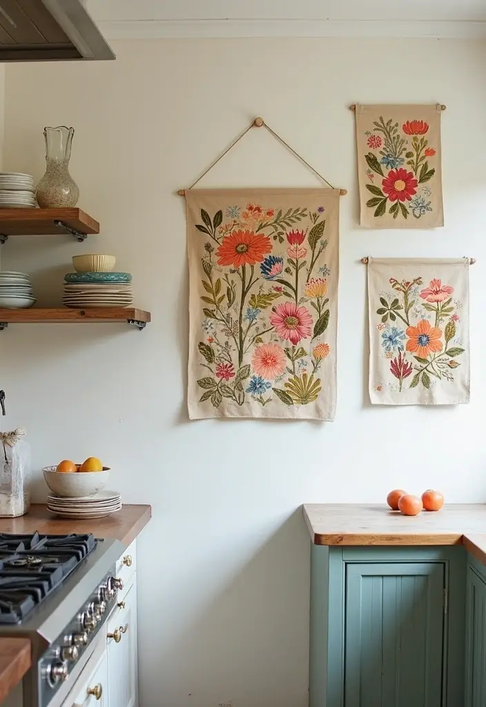 25 Handmade Cotton Kitchen Decor Ideas You’ll Adore 23 25 Handmade Cotton Kitchen Decor Ideas You’ll Adore - 17. Lovely Cotton Wall Art