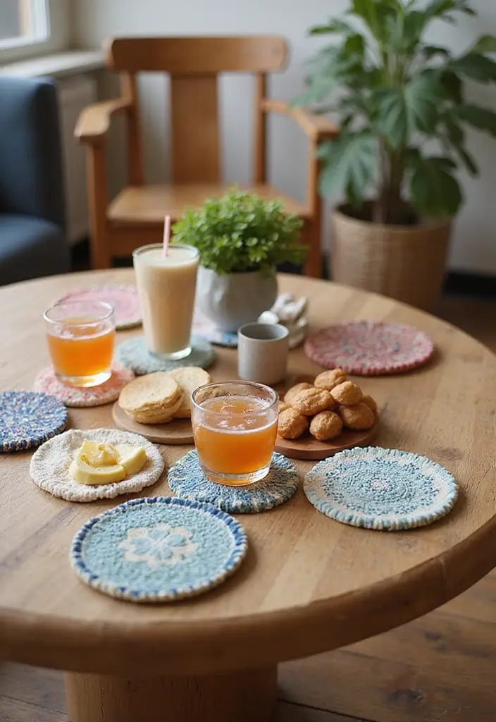 25 Handmade Cotton Kitchen Decor Ideas You’ll Adore 38 25 Handmade Cotton Kitchen Decor Ideas You’ll Adore - 22. Charming Cotton Coasters