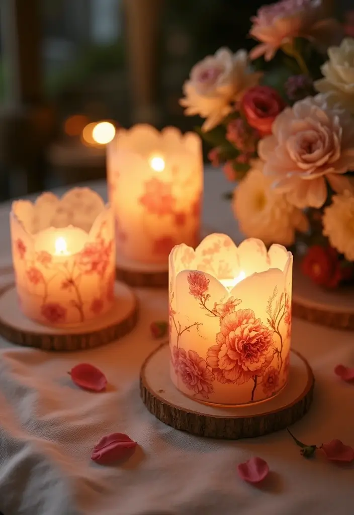 25 Handmade Floral Decor Projects For Every Season 38 25 Handmade Floral Decor Projects For Every Season - 14. Flower Candle Holders