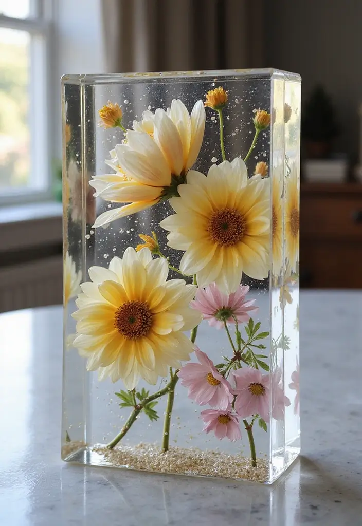 25 Handmade Floral Decor Projects For Every Season 45 25 Handmade Floral Decor Projects For Every Season - 15. Floral Resin Art