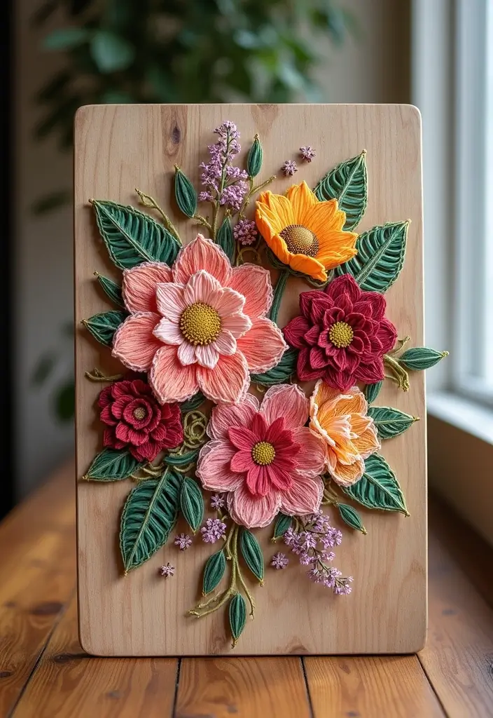 25 Handmade Floral Decor Projects For Every Season 67 25 Handmade Floral Decor Projects For Every Season - 21. Floral String Art