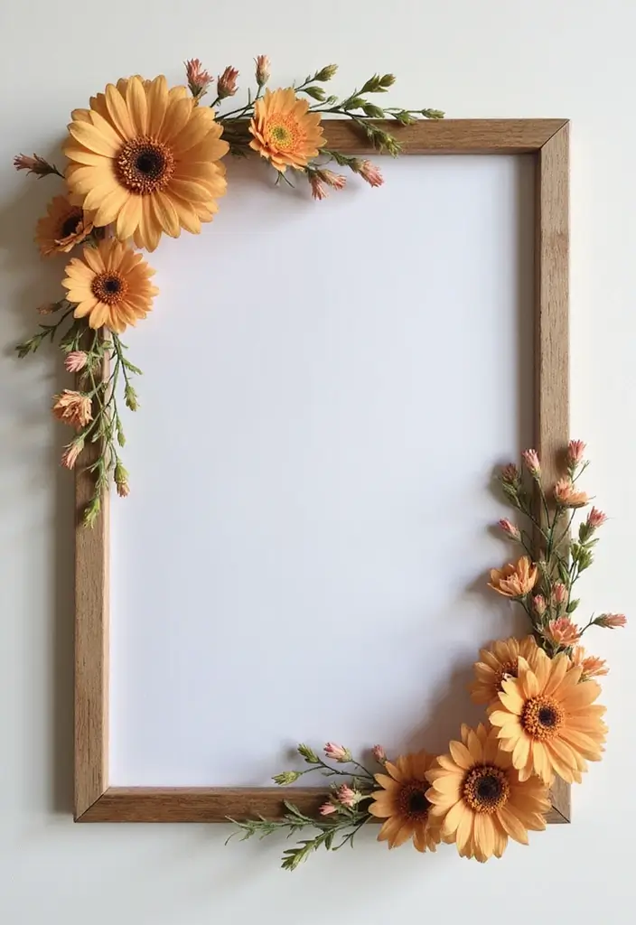 25 Handmade Floral Decor Projects For Every Season 24 25 Handmade Floral Decor Projects For Every Season - 6. Floral Photo Frame