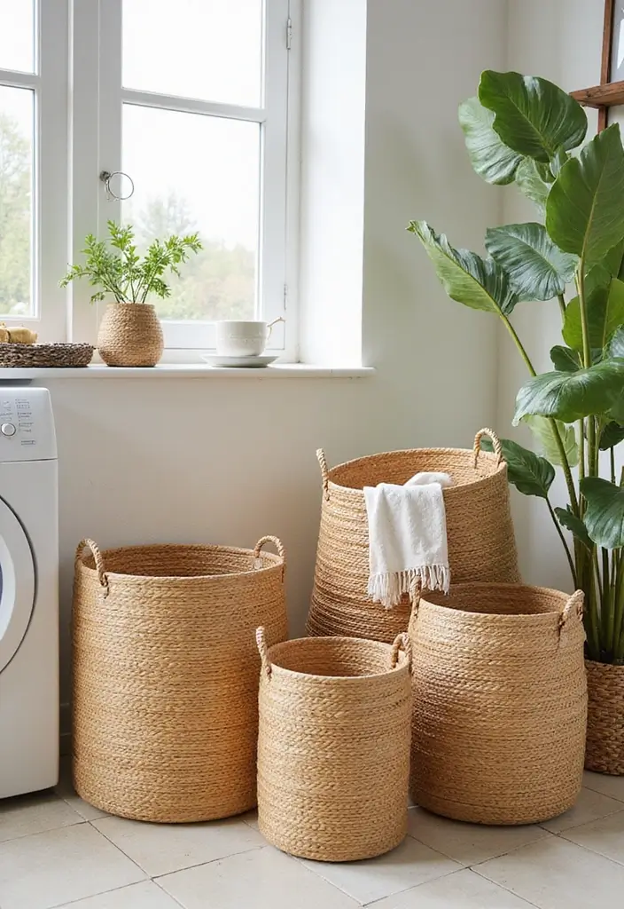 25 Handmade Laundry Basket Decor Ideas You’ll Love 1 25 Handmade Laundry Basket Decor Ideas You’ll Love - 1. Woven Bamboo Beauty