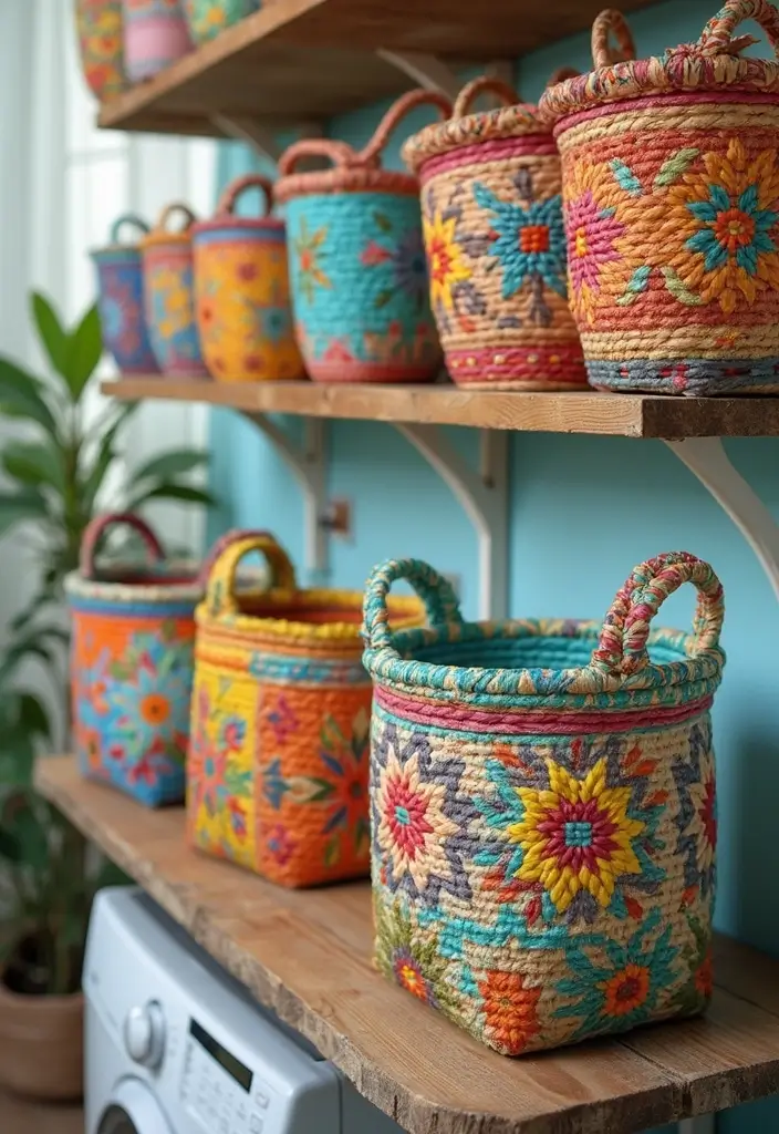 25 Handmade Laundry Basket Decor Ideas You’ll Love 24 25 Handmade Laundry Basket Decor Ideas You’ll Love - 12. Hand-Painted Baskets