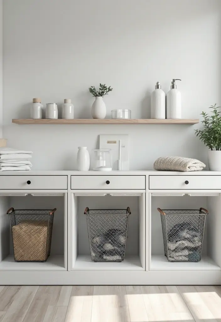 25 Handmade Laundry Basket Decor Ideas You’ll Love 25 25 Handmade Laundry Basket Decor Ideas You’ll Love - 13. Minimalist Wire Mesh Baskets
