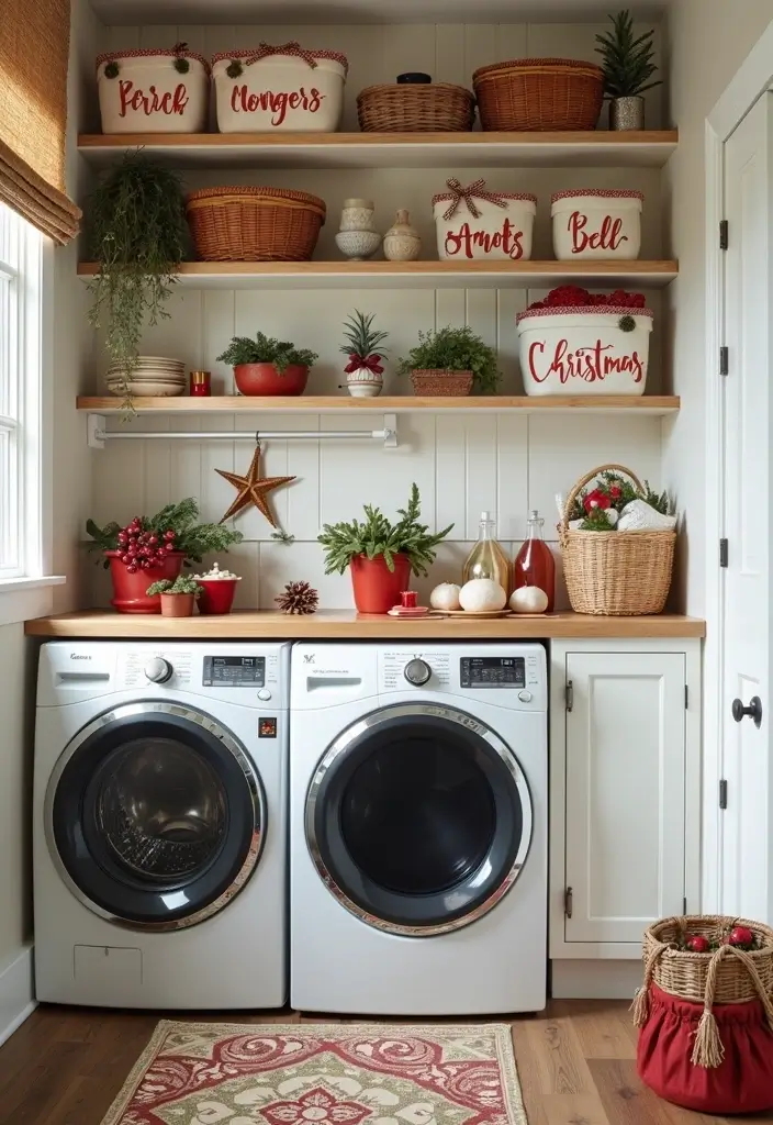 25 Handmade Laundry Basket Decor Ideas You’ll Love 33 25 Handmade Laundry Basket Decor Ideas You’ll Love - 15. Festive Holiday Baskets