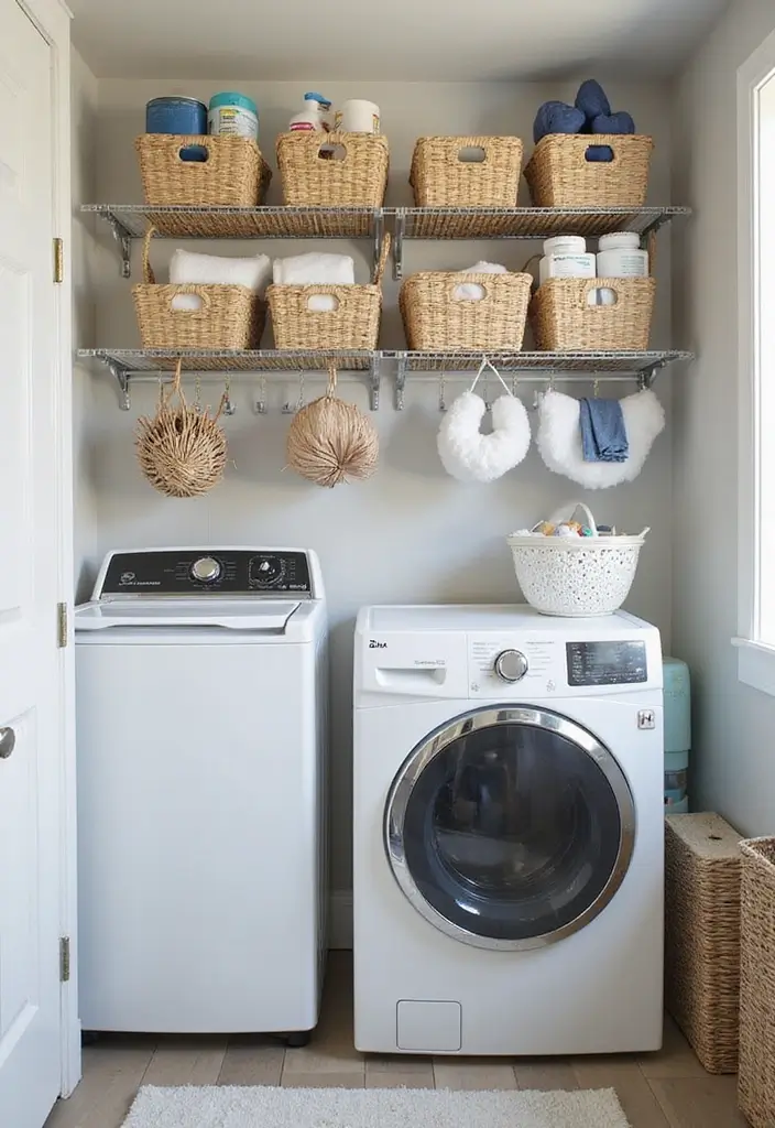 25 Handmade Laundry Basket Decor Ideas You’ll Love 52 25 Handmade Laundry Basket Decor Ideas You’ll Love - 24. Multi-Purpose Hanging Baskets