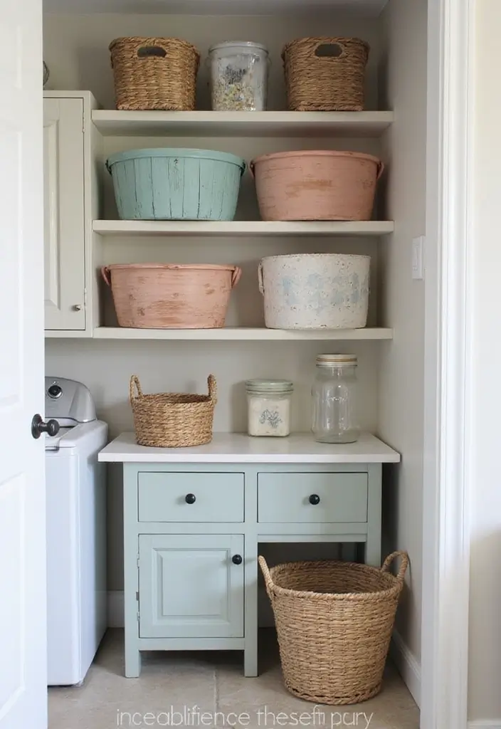25 Handmade Laundry Basket Decor Ideas You’ll Love 53 25 Handmade Laundry Basket Decor Ideas You’ll Love - 25. DIY Painted Wooden Baskets