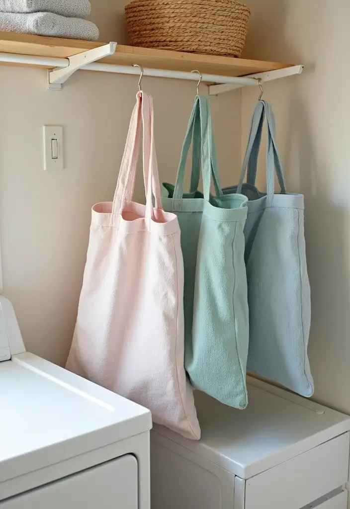 25 Handmade Laundry Basket Decor Ideas You’ll Love 14 25 Handmade Laundry Basket Decor Ideas You’ll Love - 8. Fabric Storage Bags