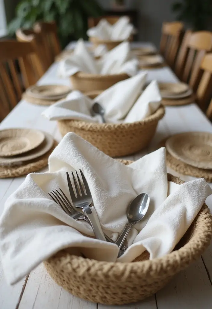 25 Handmade Rope Basket Decor Ideas That Impress 36 25 Handmade Rope Basket Decor Ideas That Impress - 14. Dining Table Storage