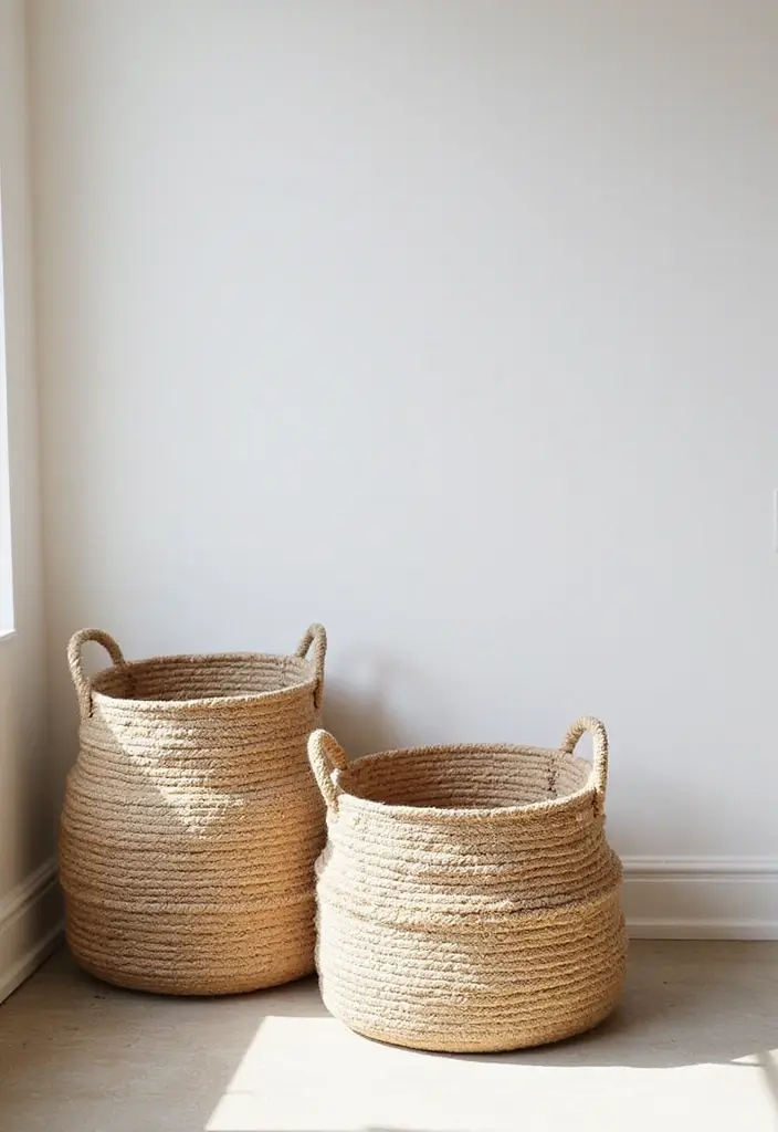 25 Handmade Rope Basket Decor Ideas That Impress 52 25 Handmade Rope Basket Decor Ideas That Impress - 22. Modern Minimalist Touch
