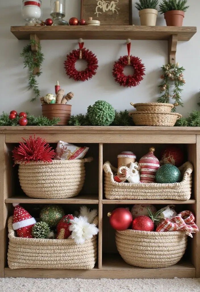 25 Handmade Rope Basket Decor Ideas That Impress 60 25 Handmade Rope Basket Decor Ideas That Impress - 24. Holiday Decor Storage