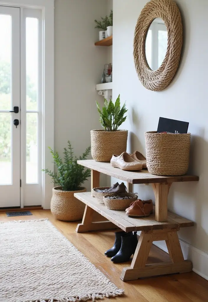 25 Handmade Rope Basket Decor Ideas That Impress 17 25 Handmade Rope Basket Decor Ideas That Impress - 5. Stylish Entryway Solutions