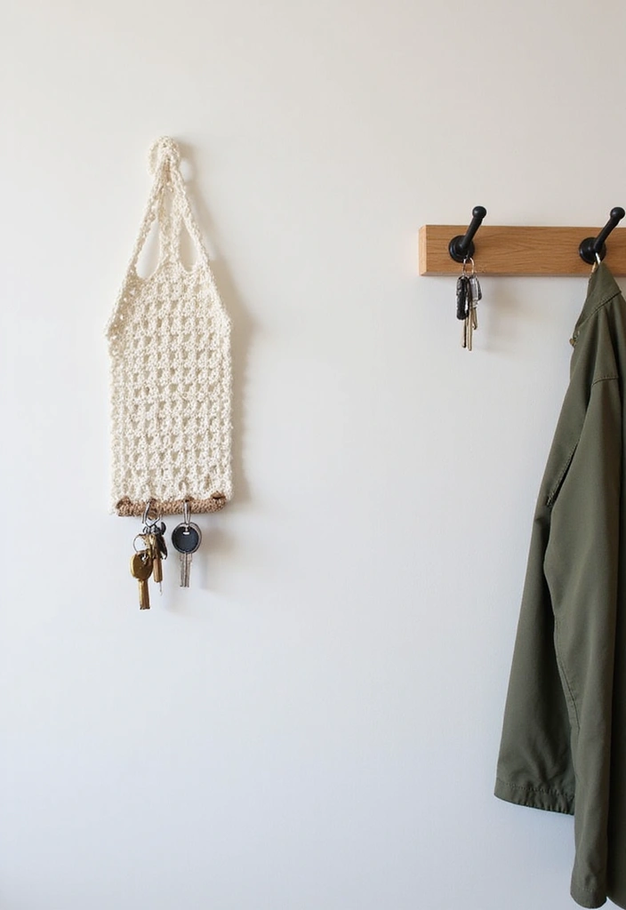 25 Handmade White Crochet Decor Ideas For Minimalist Spaces 29 25 Handmade White Crochet Decor Ideas For Minimalist Spaces - 11. Crochet Key Holders