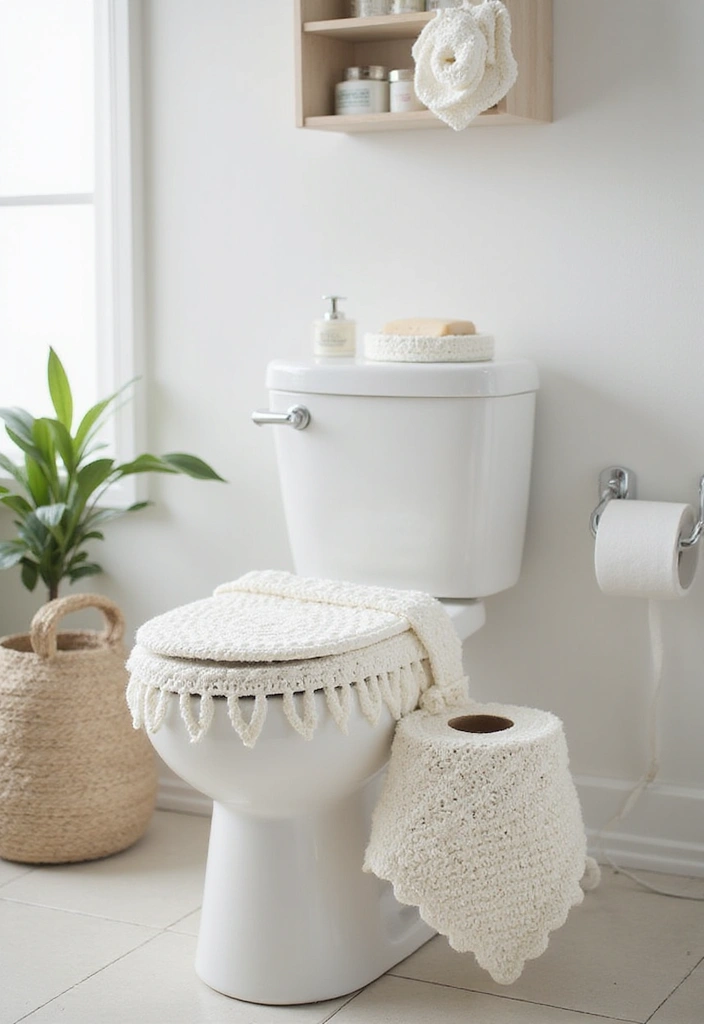 25 Handmade White Crochet Decor Ideas For Minimalist Spaces 31 25 Handmade White Crochet Decor Ideas For Minimalist Spaces - 13. Crochet Bathroom Accessories