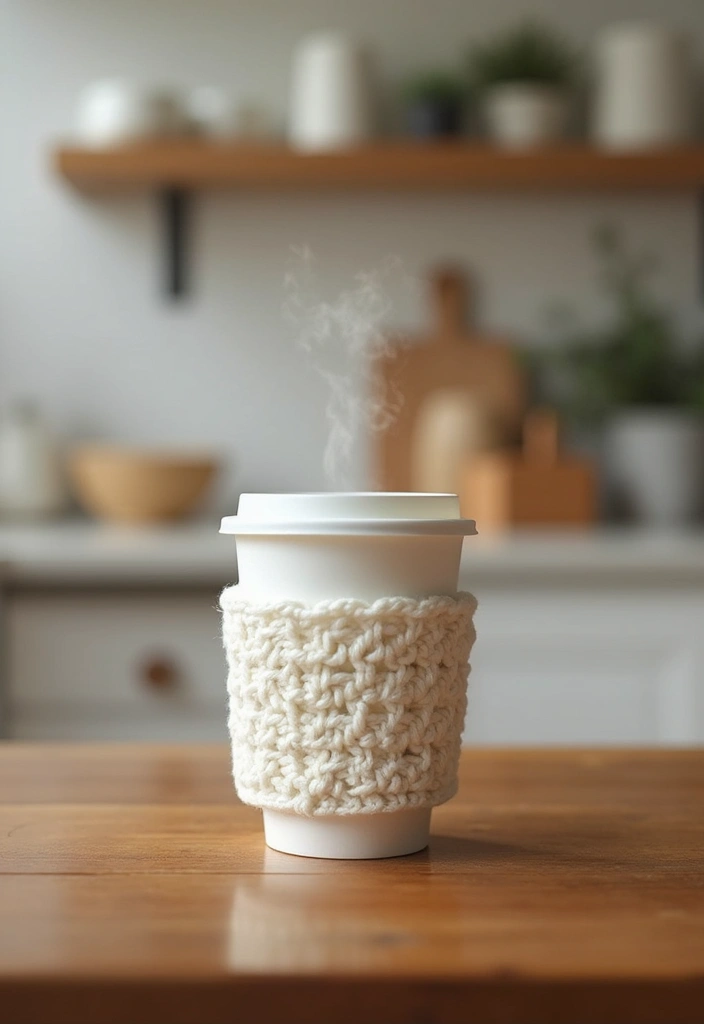 25 Handmade White Crochet Decor Ideas For Minimalist Spaces 34 25 Handmade White Crochet Decor Ideas For Minimalist Spaces - 16. Crochet Coffee Sleeves