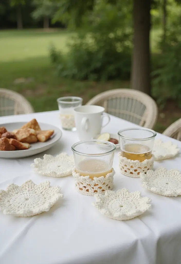 25 Handmade White Crochet Decor Ideas For Minimalist Spaces 58 25 Handmade White Crochet Decor Ideas For Minimalist Spaces - 24. Crochet Cup Holders