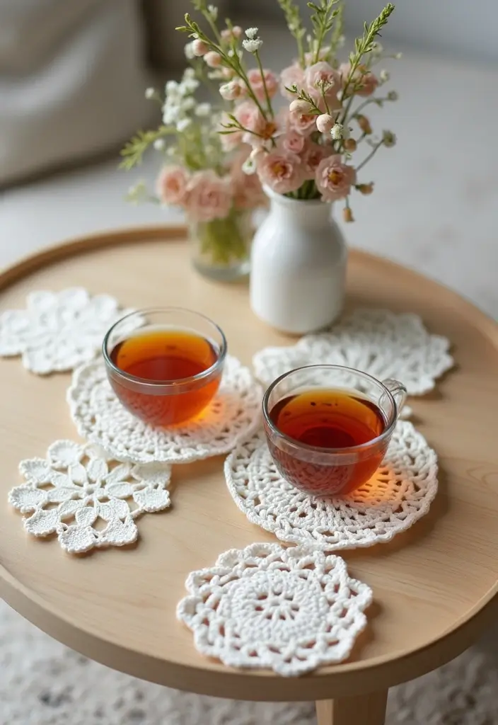 25 Handmade White Crochet Decor Ideas For Minimalist Spaces 10 25 Handmade White Crochet Decor Ideas For Minimalist Spaces - 4. Crochet Coasters