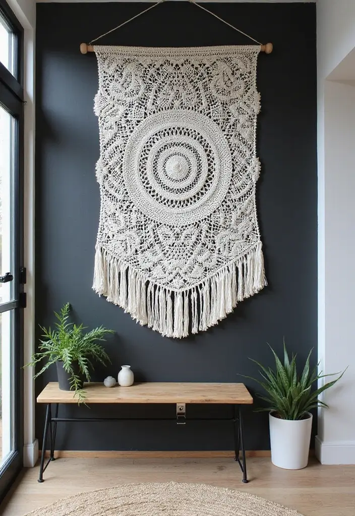 25 Handmade White Crochet Decor Ideas For Minimalist Spaces 14 25 Handmade White Crochet Decor Ideas For Minimalist Spaces - 8. Crochet Wall Hangings