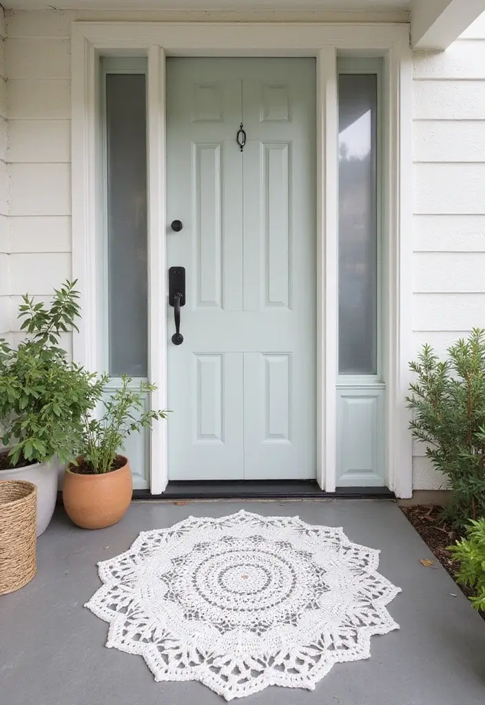 25 Handmade White Crochet Decor Ideas For Minimalist Spaces 21 25 Handmade White Crochet Decor Ideas For Minimalist Spaces - 9. Crochet Door Mats