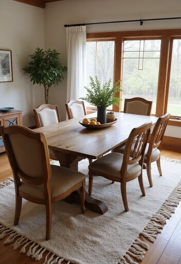 25 Handmade Wool Rug Decor Ideas To Warm Your Space 50 25 Handmade Wool Rug Decor Ideas To Warm Your Space - 10. Rustic Charm in the Dining Room
