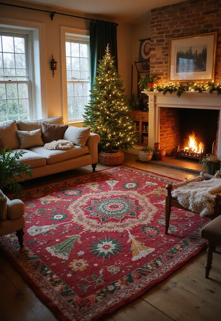 25 Handmade Wool Rug Decor Ideas To Warm Your Space 67 25 Handmade Wool Rug Decor Ideas To Warm Your Space - 15. Holiday Cheer