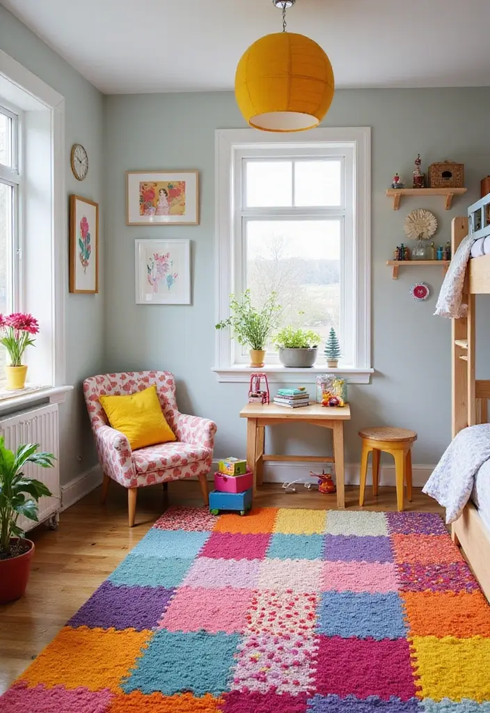 25 Handmade Wool Rug Decor Ideas To Warm Your Space 24 25 Handmade Wool Rug Decor Ideas To Warm Your Space - 6. Playful Patterns for Kids' Rooms