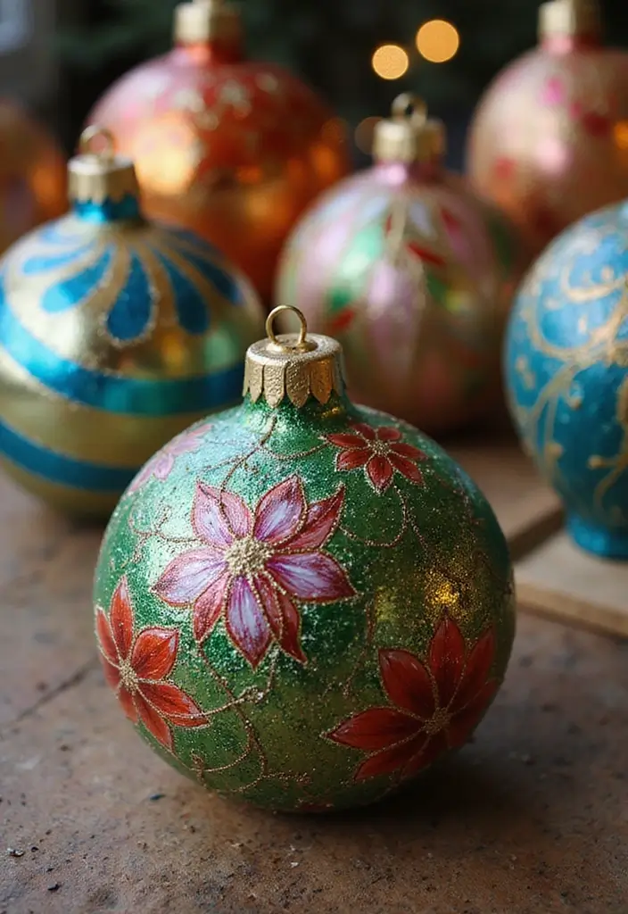 26 Christmas Decor Ideas Handmade With Love 10 26 Christmas Decor Ideas Handmade With Love - 4. Hand-Painted Glass Ornaments