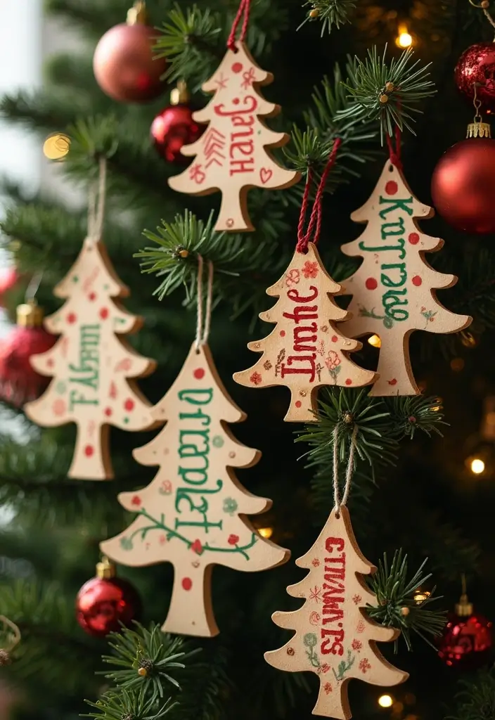 26 Christmas Decor Ideas Handmade With Love 15 26 Christmas Decor Ideas Handmade With Love - 7. Personalized Family Tree Ornaments