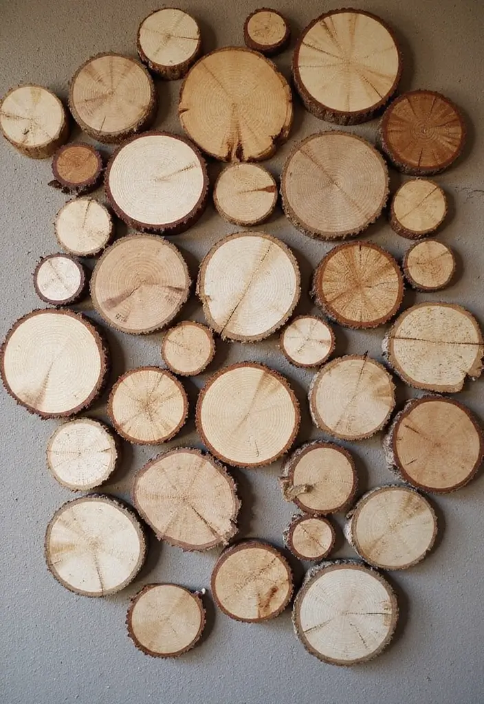 26 Creative Ways To Make Handmade Wall Decor At Home 1 26 Creative Ways To Make Handmade Wall Decor At Home - 1. Rustic Wood Slice Art