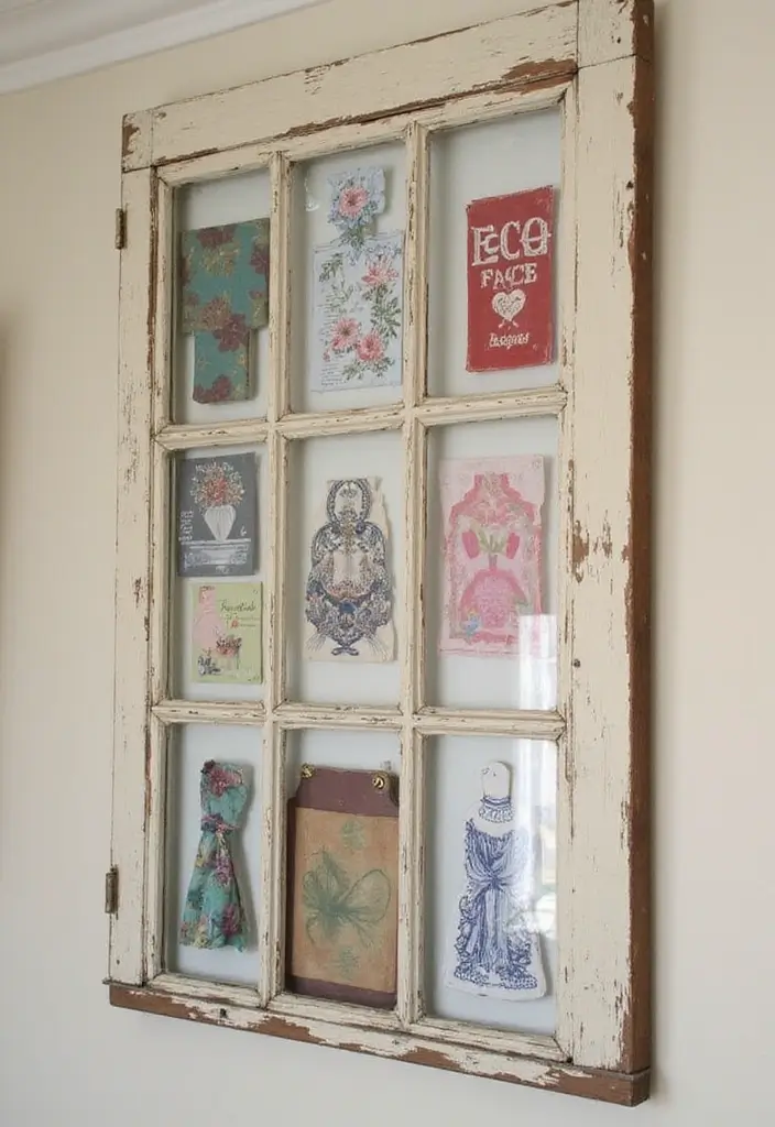 26 Creative Ways To Make Handmade Wall Decor At Home 41 26 Creative Ways To Make Handmade Wall Decor At Home - 13. Upcycled Window Frame Artwork
