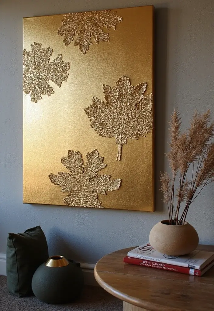 26 Creative Ways To Make Handmade Wall Decor At Home 60 26 Creative Ways To Make Handmade Wall Decor At Home - 22. Gold Leaf Wall Art