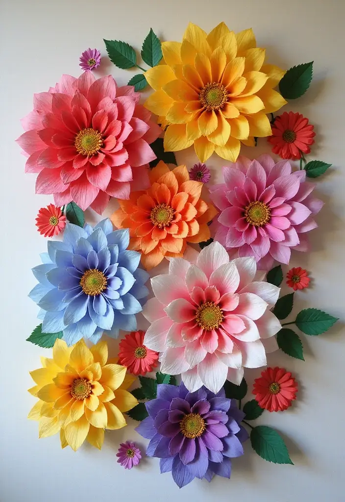 26 Creative Ways To Make Handmade Wall Decor At Home 62 26 Creative Ways To Make Handmade Wall Decor At Home - 24. Crepe Paper Flowers