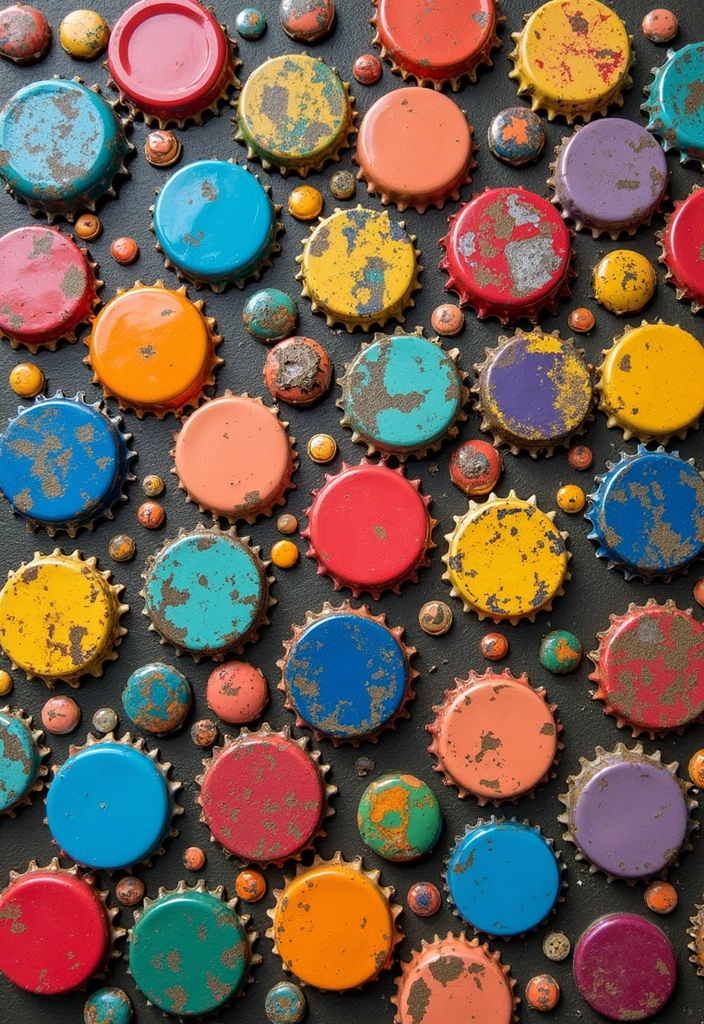 26 Creative Ways To Make Handmade Wall Decor At Home 16 26 Creative Ways To Make Handmade Wall Decor At Home - 4. Upcycled Bottle Cap Art